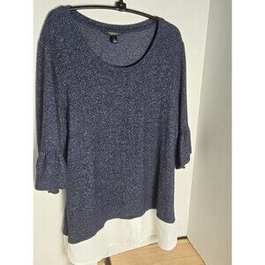 Simply Vera Vera Wang Blue Long Sleeve Mock Layer Top. Size Large